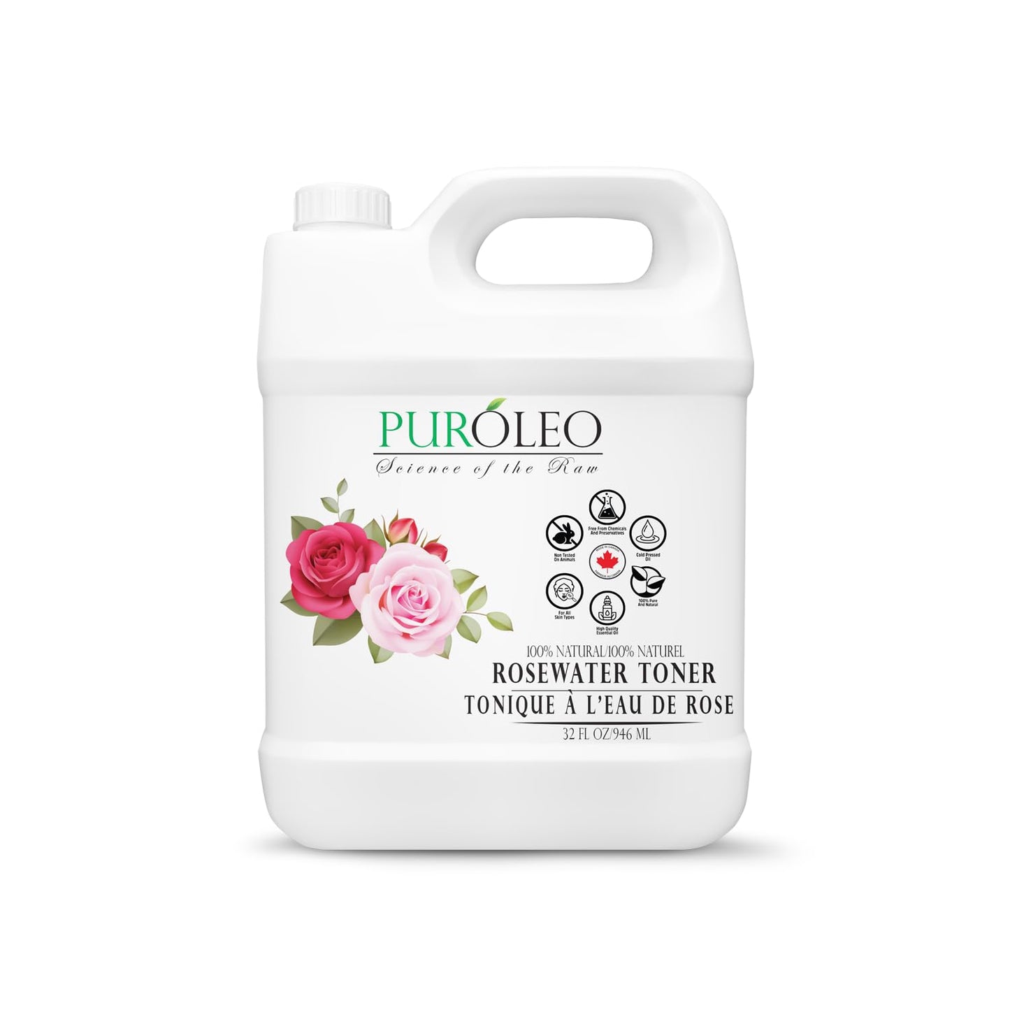 PUROLEO Rose Water 8 Fl Oz/236 ML