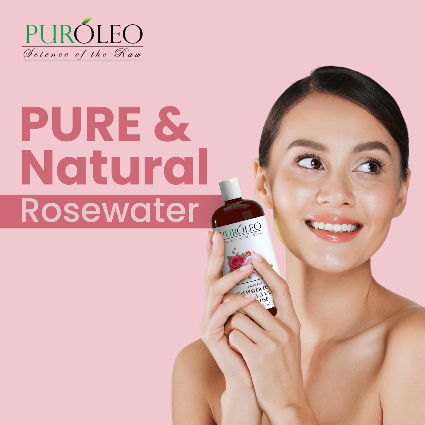 PUROLEO Rose Water 8 Fl Oz/236 ML