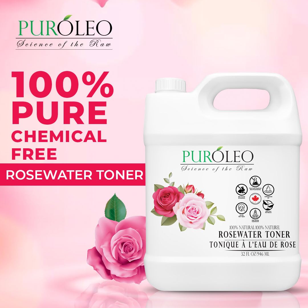 PUROLEO Rose Water 8 Fl Oz/236 ML