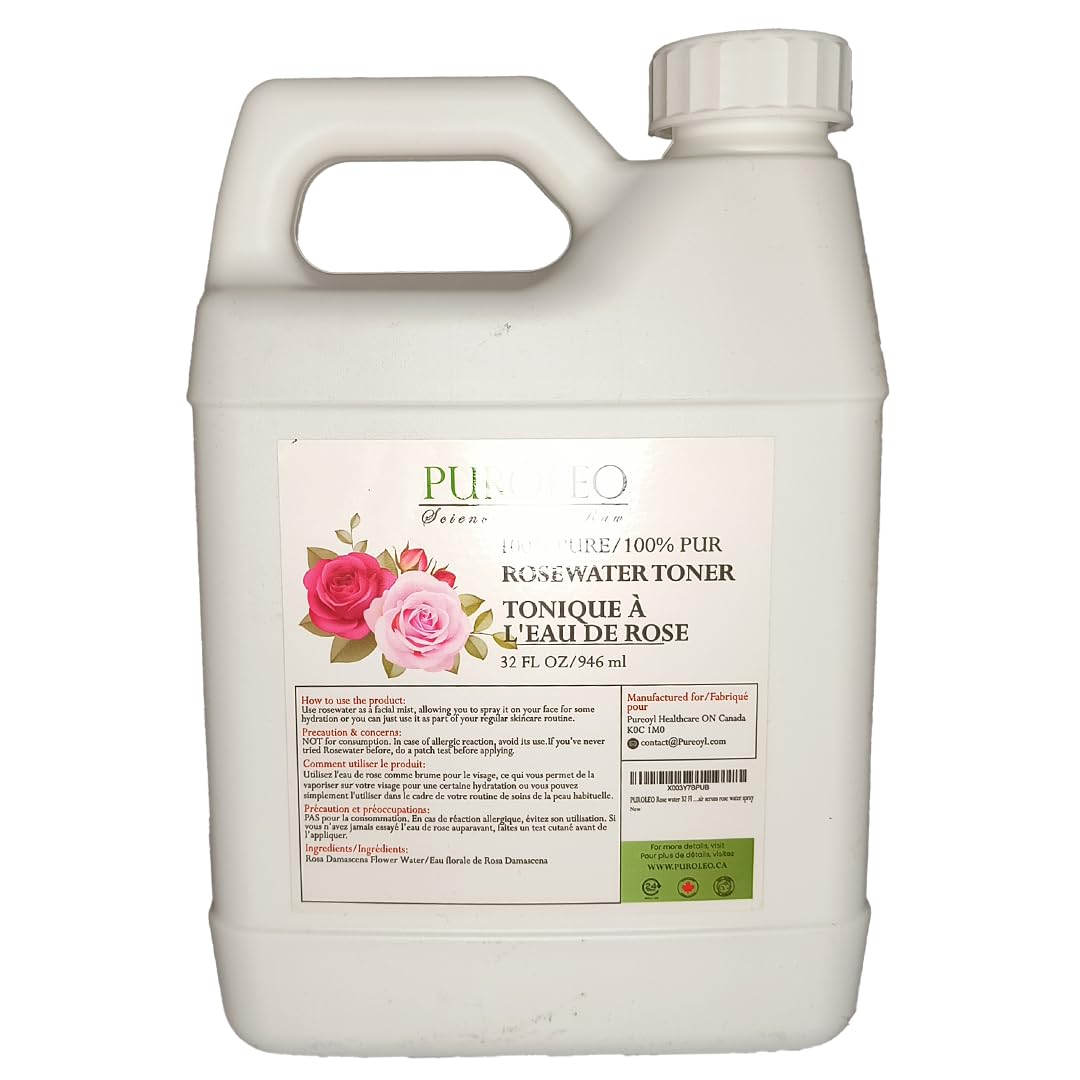 PUROLEO Rose Water 8 Fl Oz/236 ML