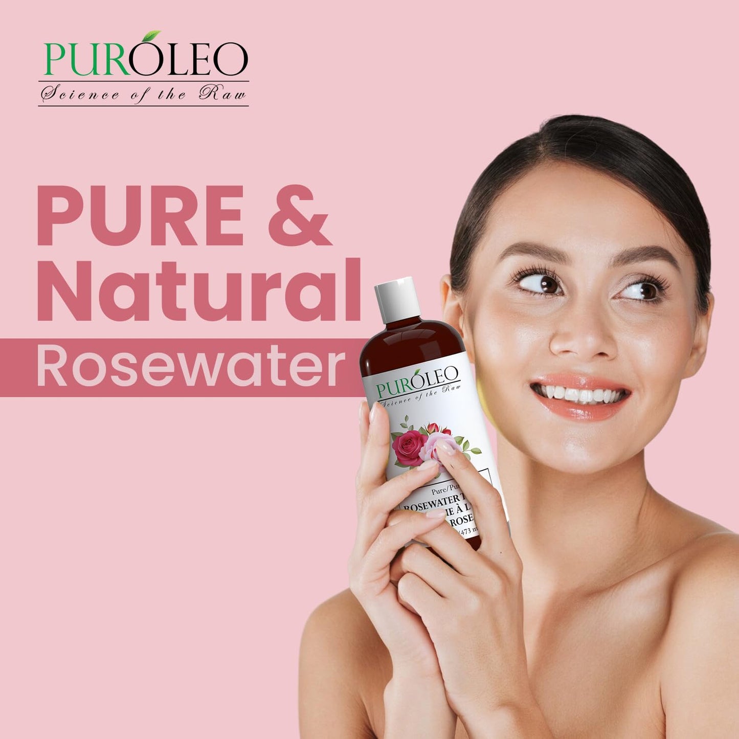 PUROLEO Rose Water 8 Fl Oz/236 ML