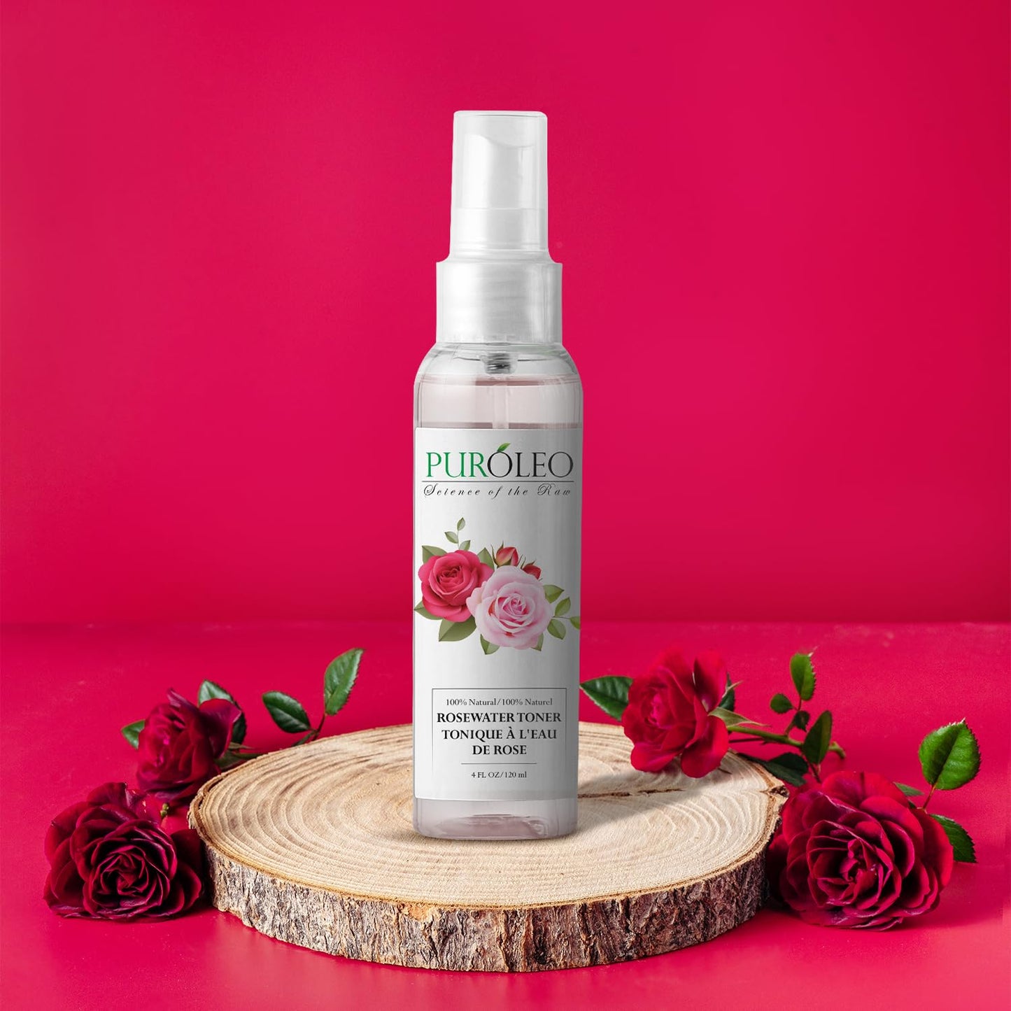 PUROLEO Rose Water 8 Fl Oz/236 ML