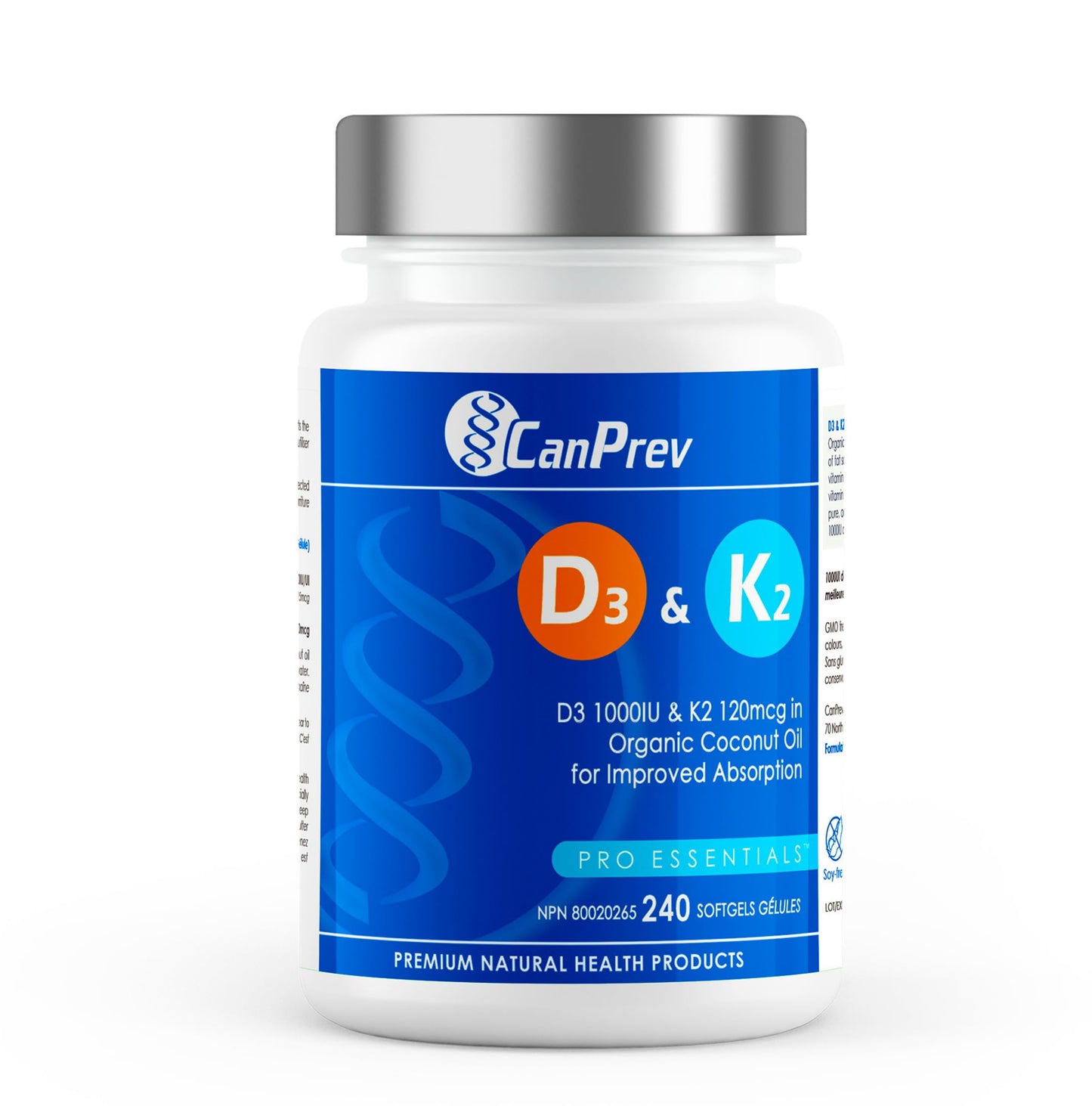 CanPrev - D3 & K2 Vitamin Supplement 240 Softgels