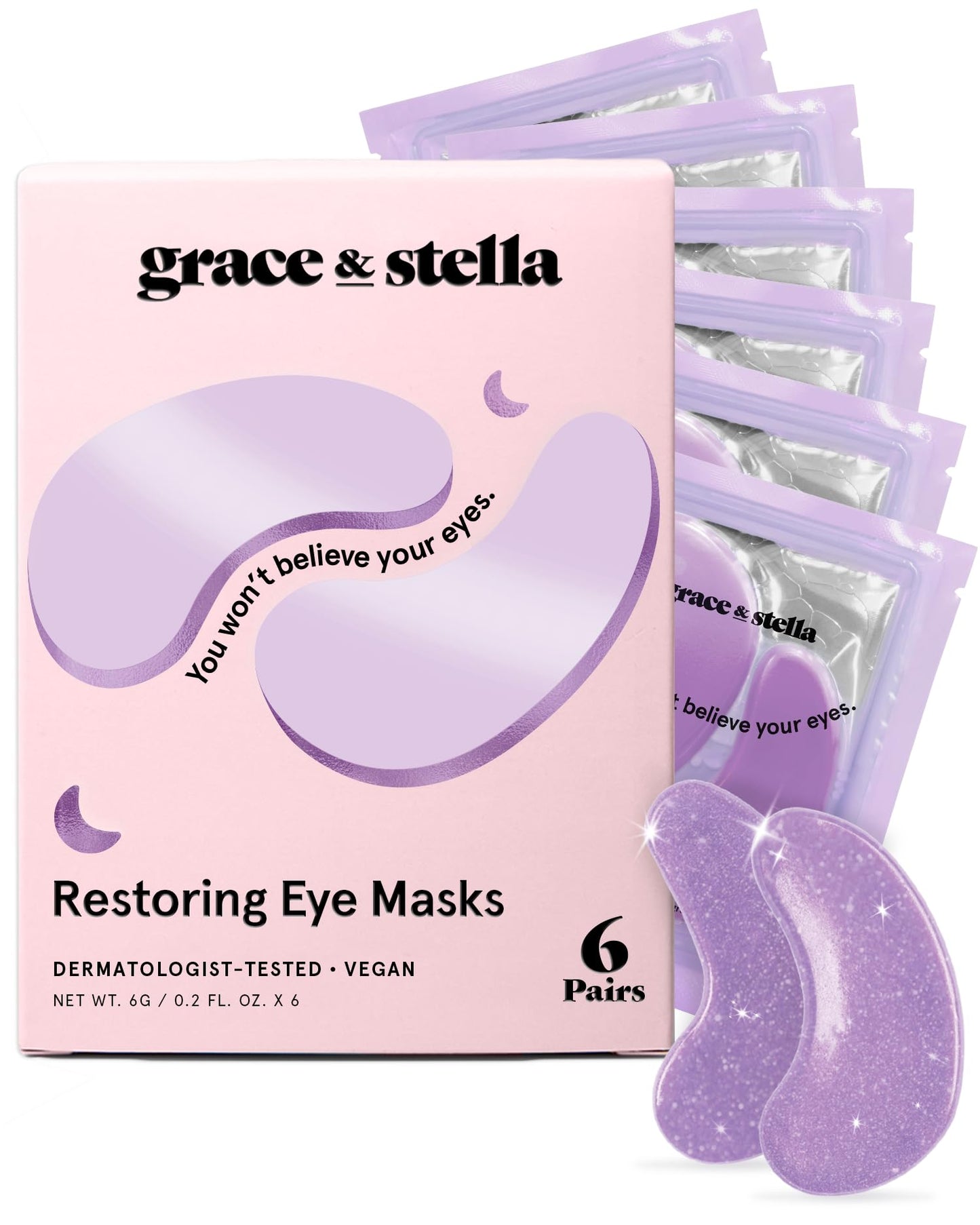 grace & stella Under Eye Patches (12 pairs) Eye Masks for Dark Circles and Puffiness