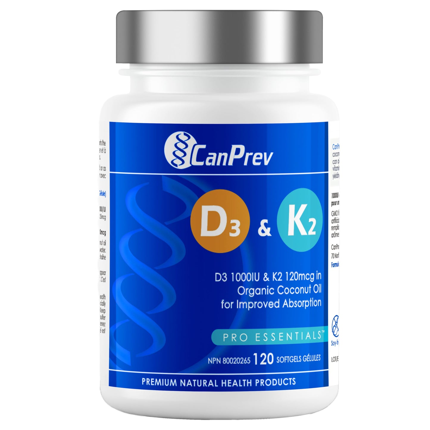 CanPrev - D3 & K2 Vitamin Supplement 240 Softgels