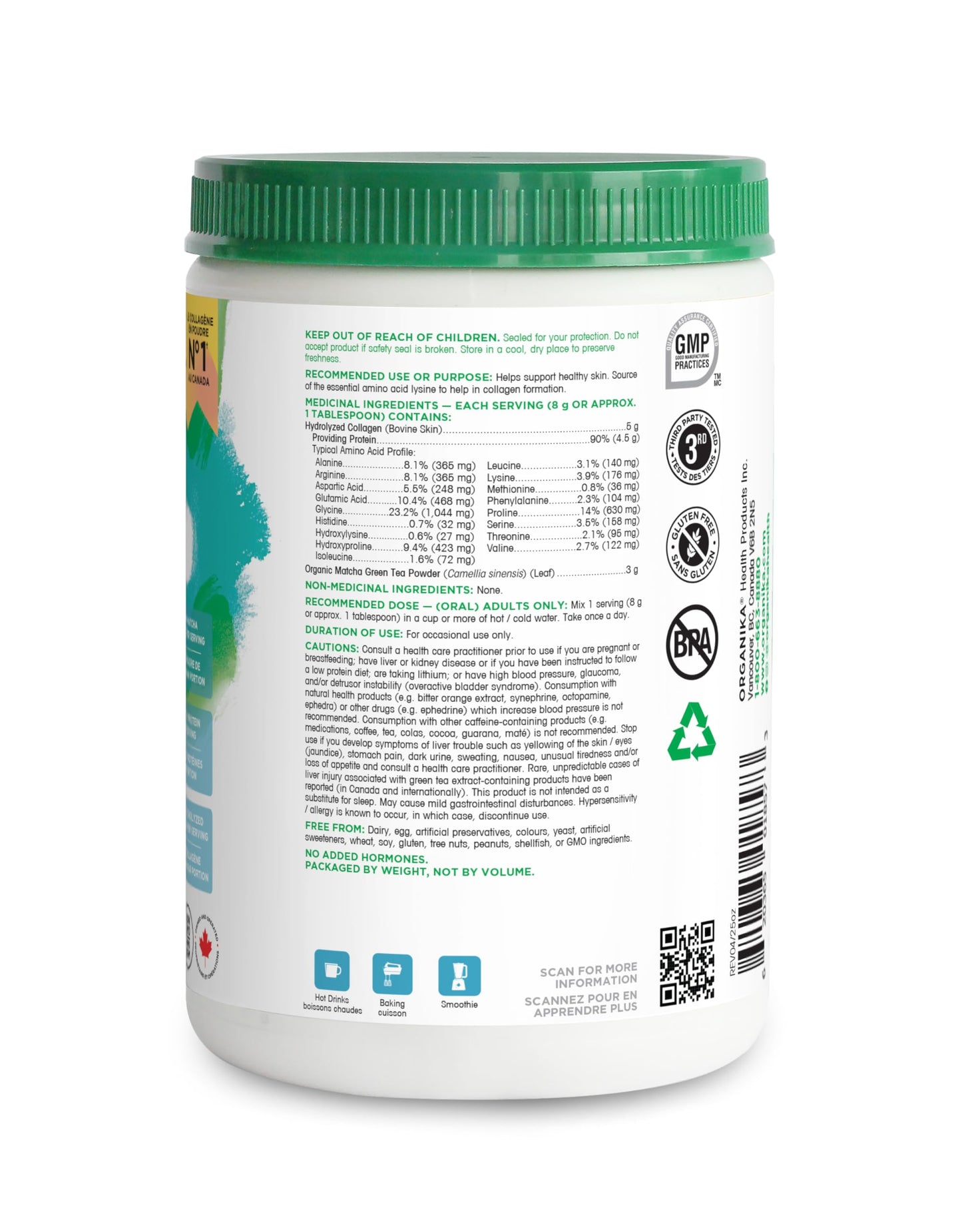 Organika Canadian-Made Enhanced Collagen Powder