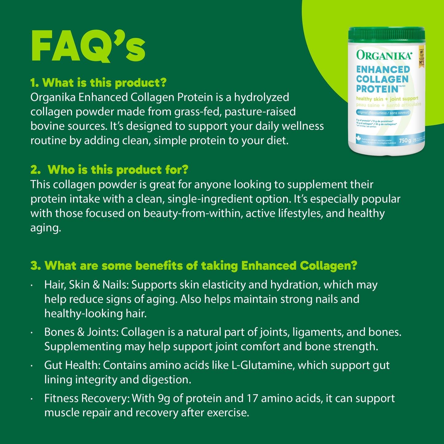 Organika Canadian-Made Enhanced Collagen Powder