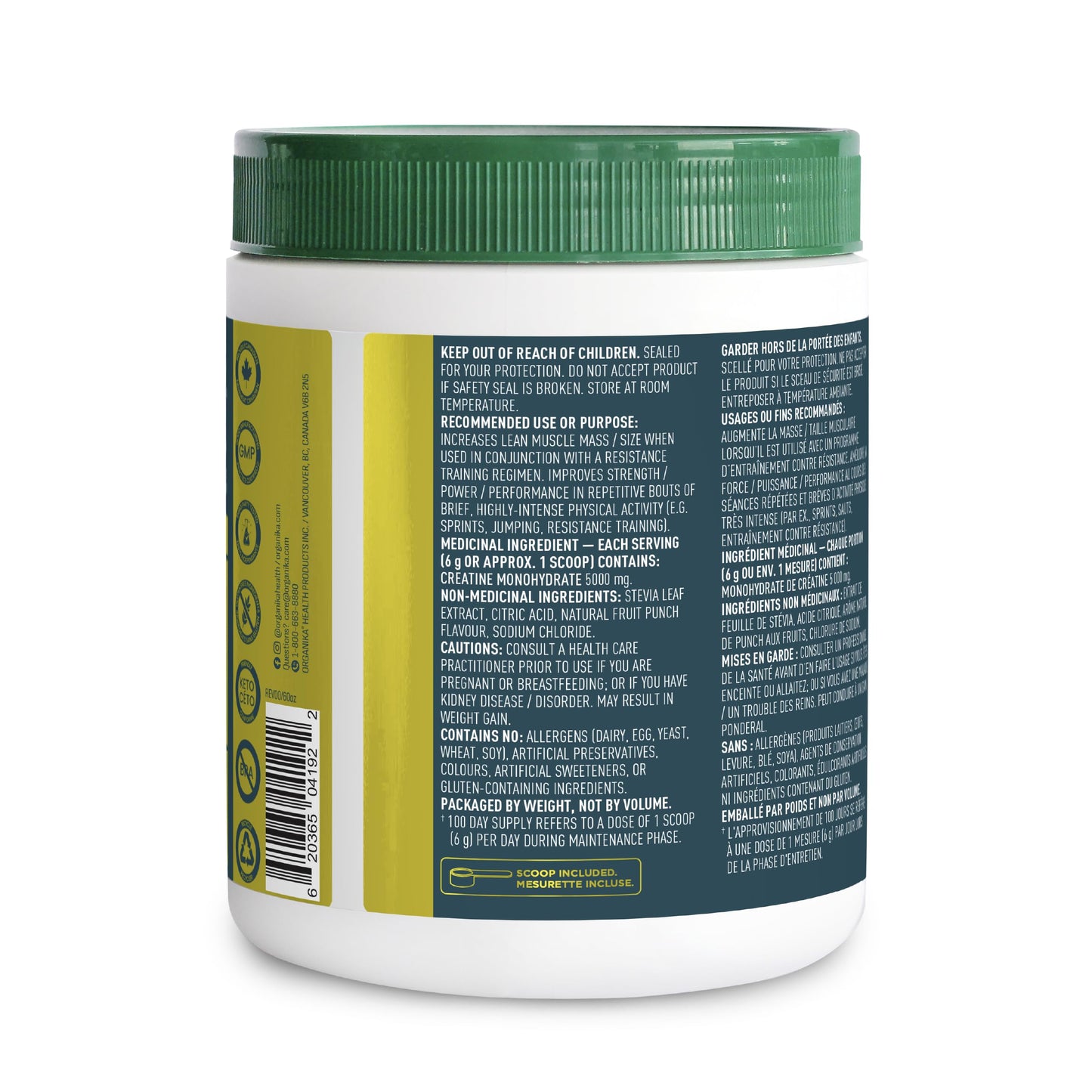 Organika Canadian-Made Creatine Powder
