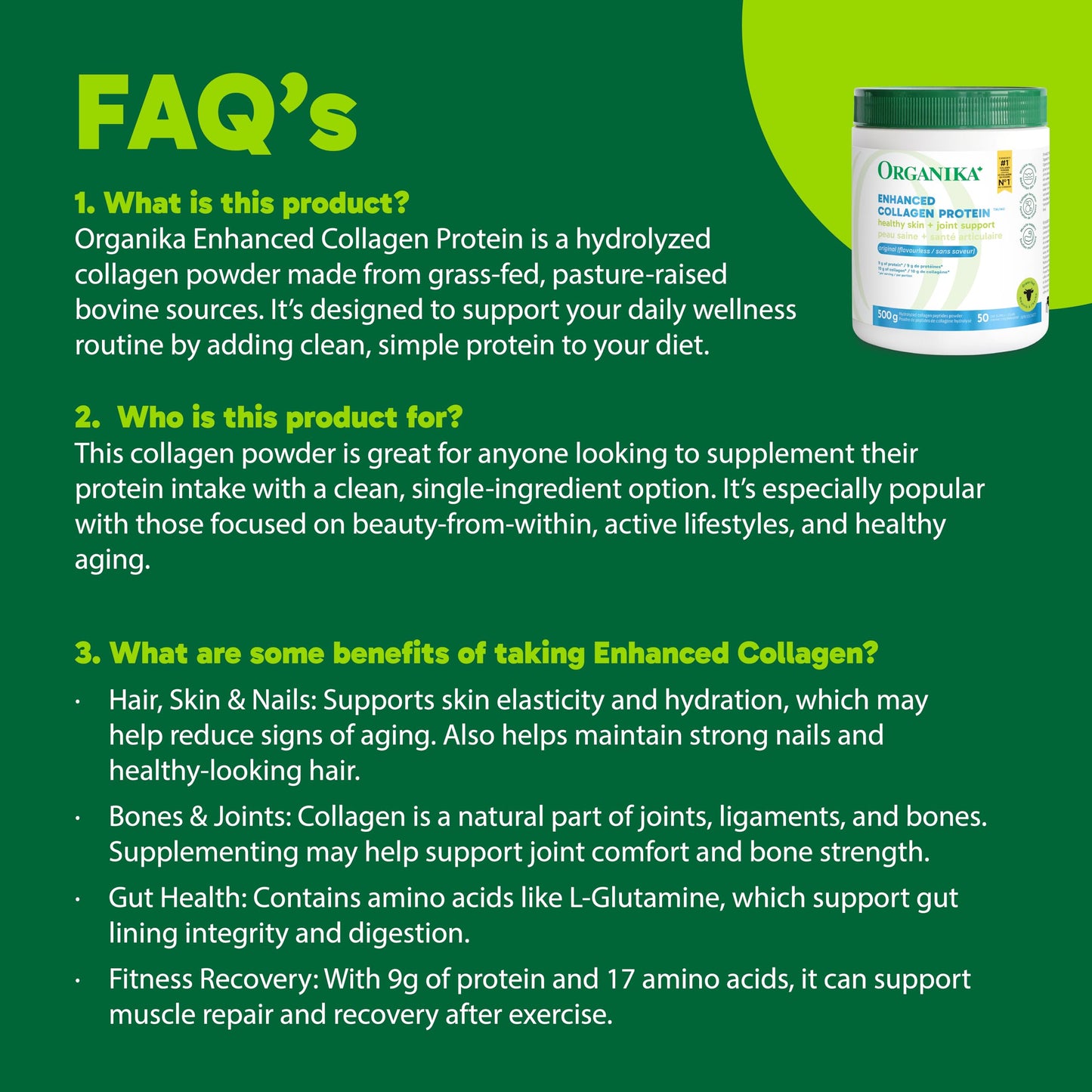 Organika Canadian-Made Enhanced Collagen Powder