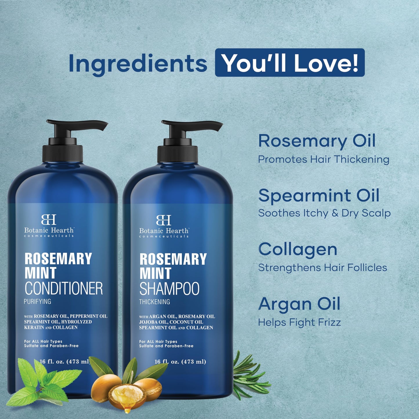 Botanic Hearth Rosemary Mint Shampoo and Conditioner Set